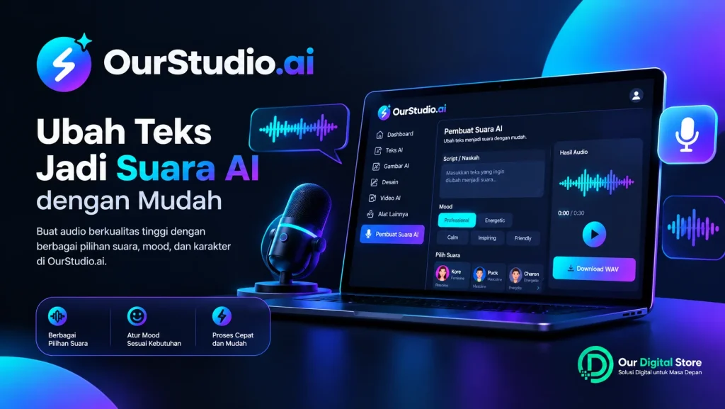 fitur pembuatan suara OurStudio AI